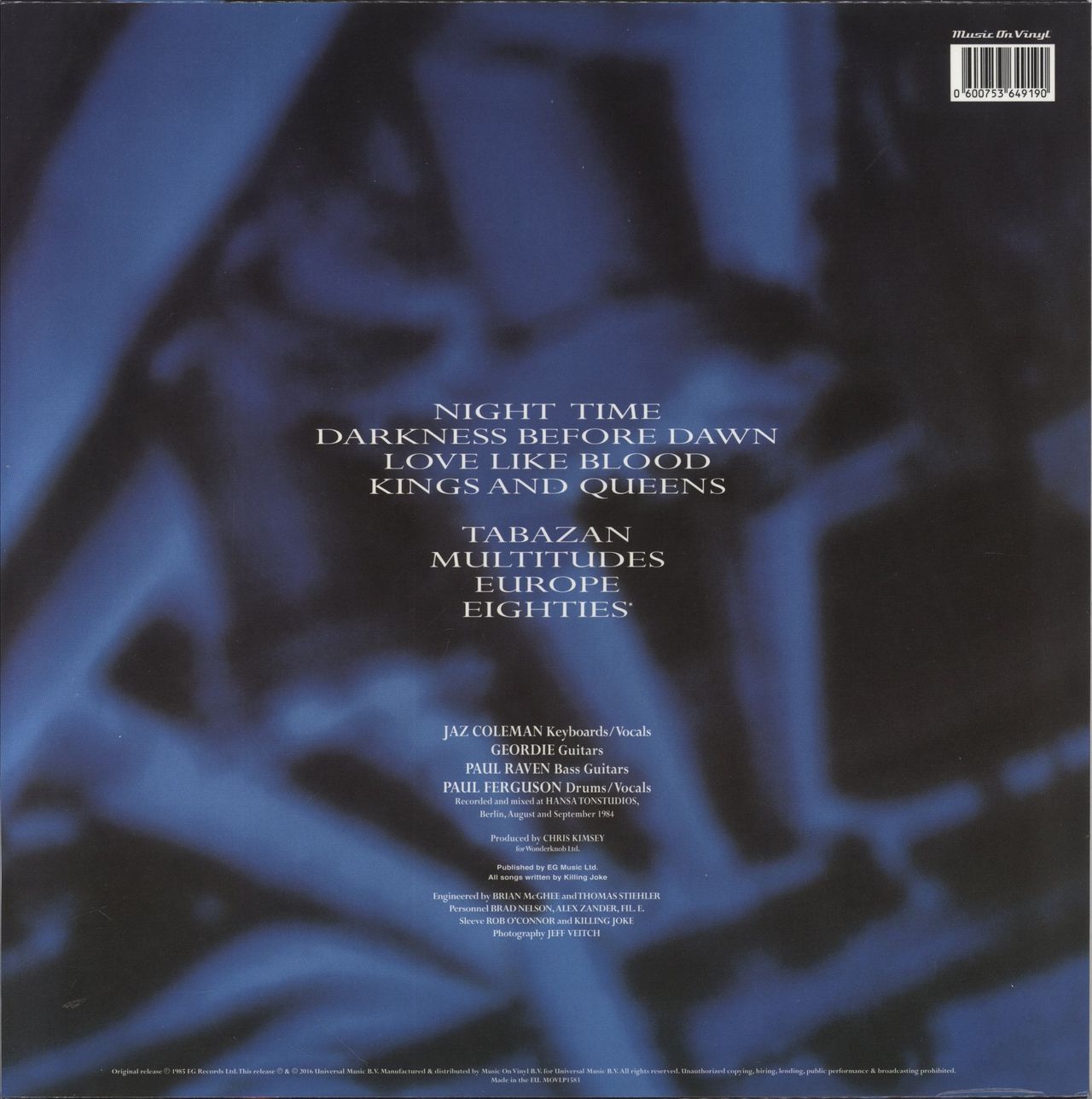 Killing Joke Night Time - 180 Gram Vinyl UK Vinyl LP