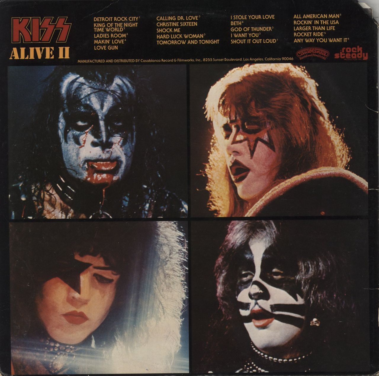 Kiss Alive II - EX US 2-LP vinyl set