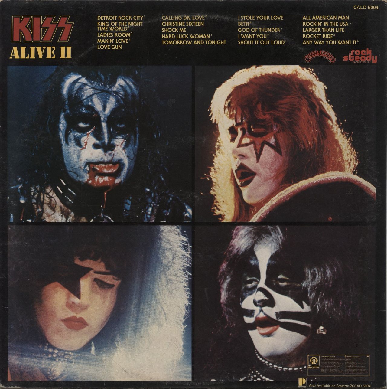 Kiss Alive II + Booklet + Tattoos - EX UK 2-LP vinyl set