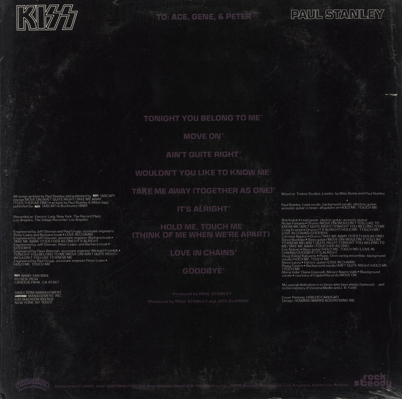 Kiss Paul Stanley + Mural Poster - Shrink US Vinyl LP