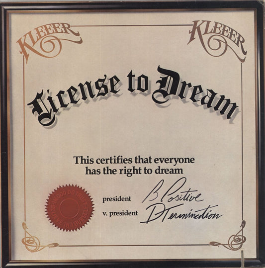 Kleeer License To Dream US Vinyl LP