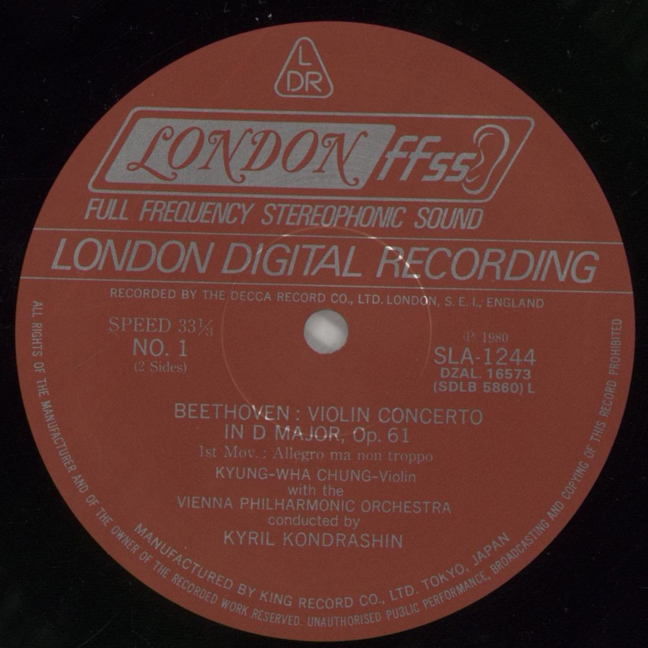 Kyung-Wha Chung Beethoven: Violin Concerto In D Major, Op. 61 Japanese Vinyl LP