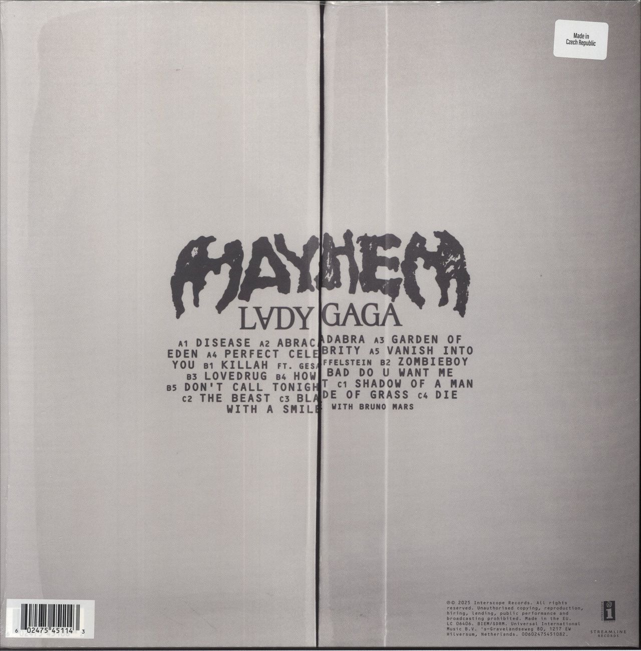 Lady Gaga MAYHEM - Spotify Fans Exclusive - Violet Vinyl - Sealed UK 2-LP vinyl set