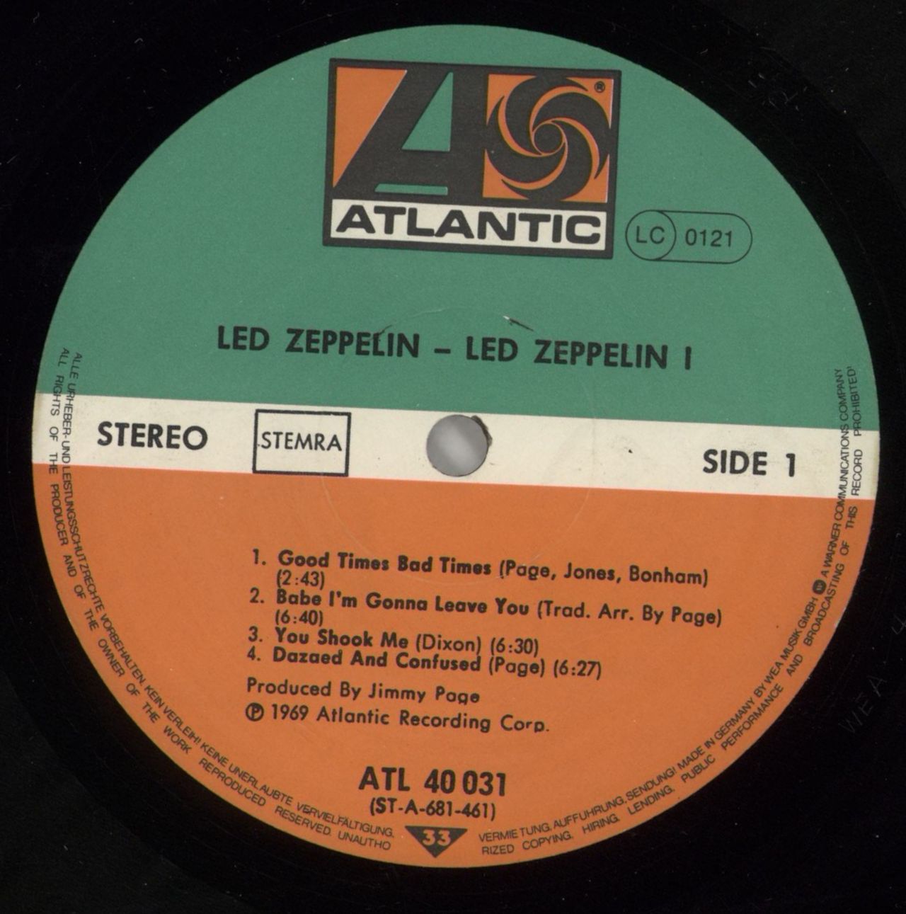 Led Zeppelin Led Zeppelin German Vinyl LP