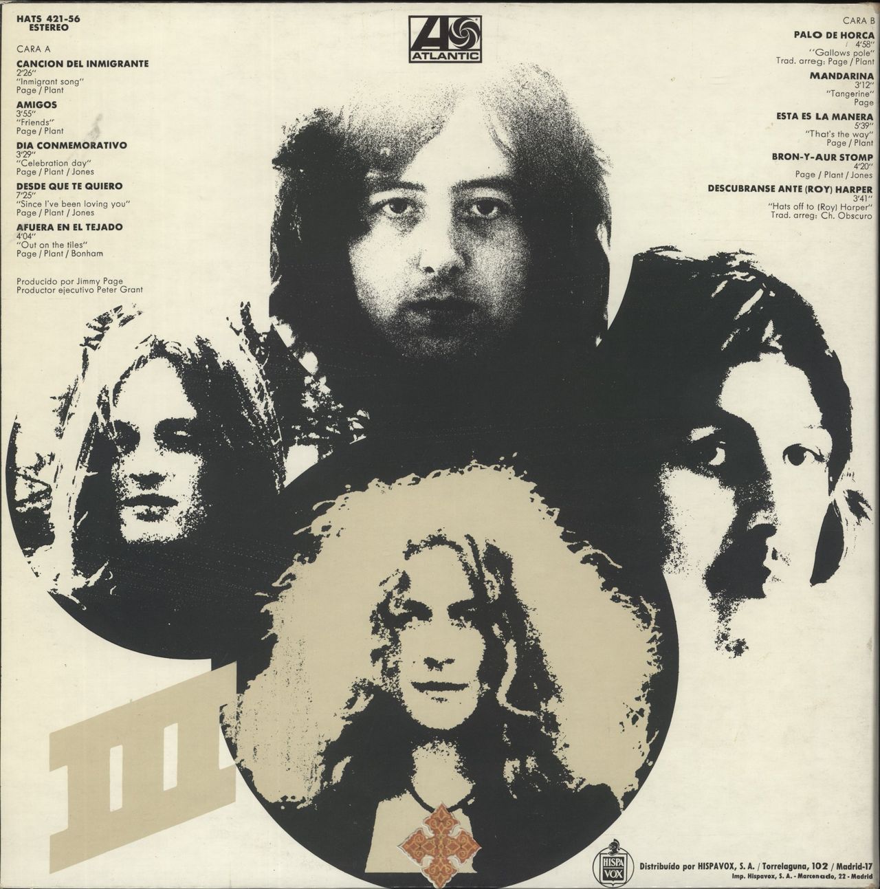 Led Zeppelin Led Zeppelin III Spanish Vinyl LP
