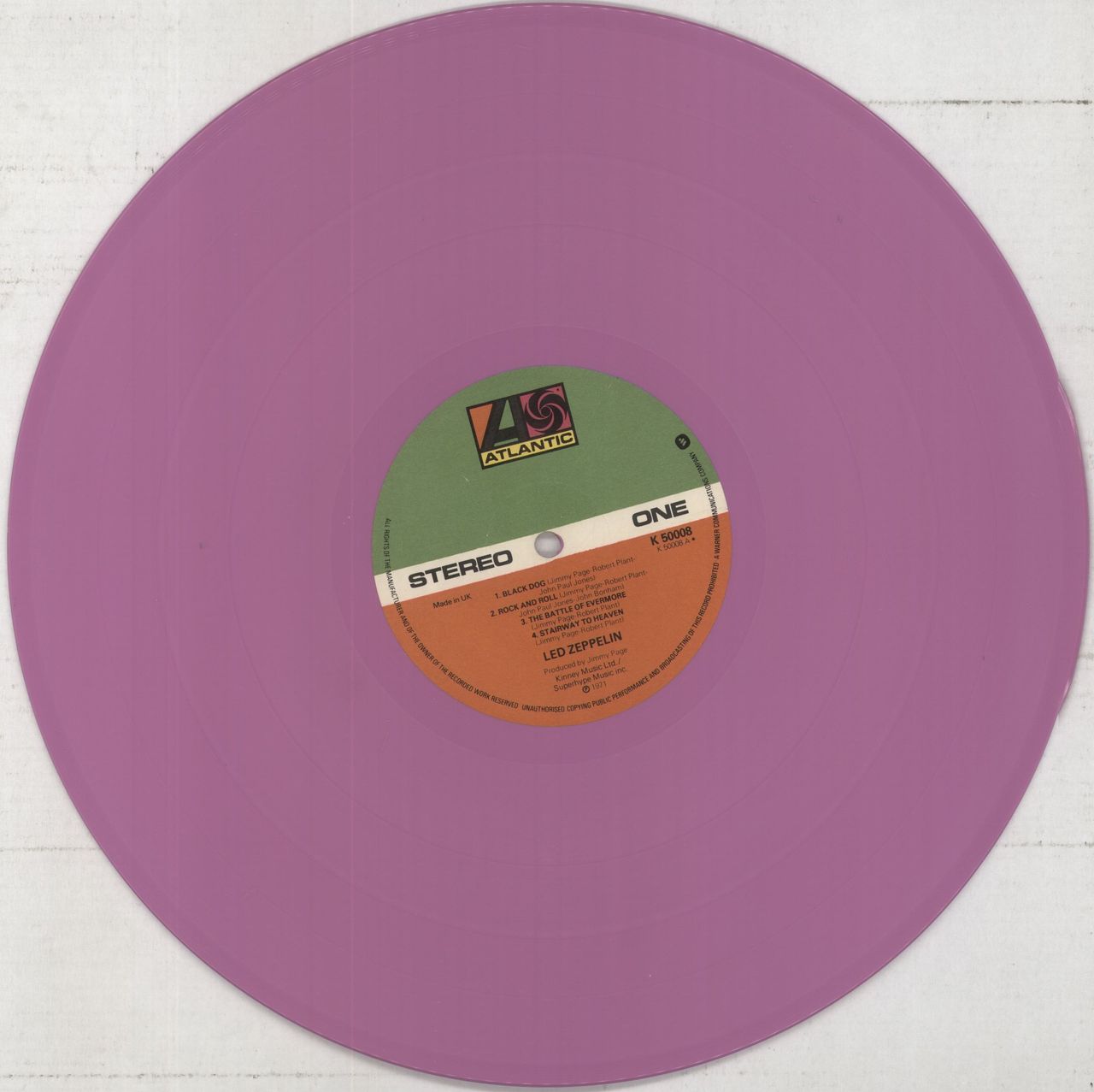 Led Zeppelin Led Zeppelin IV - Lilac Vinyl - Stickered  - EX UK Vinyl LP