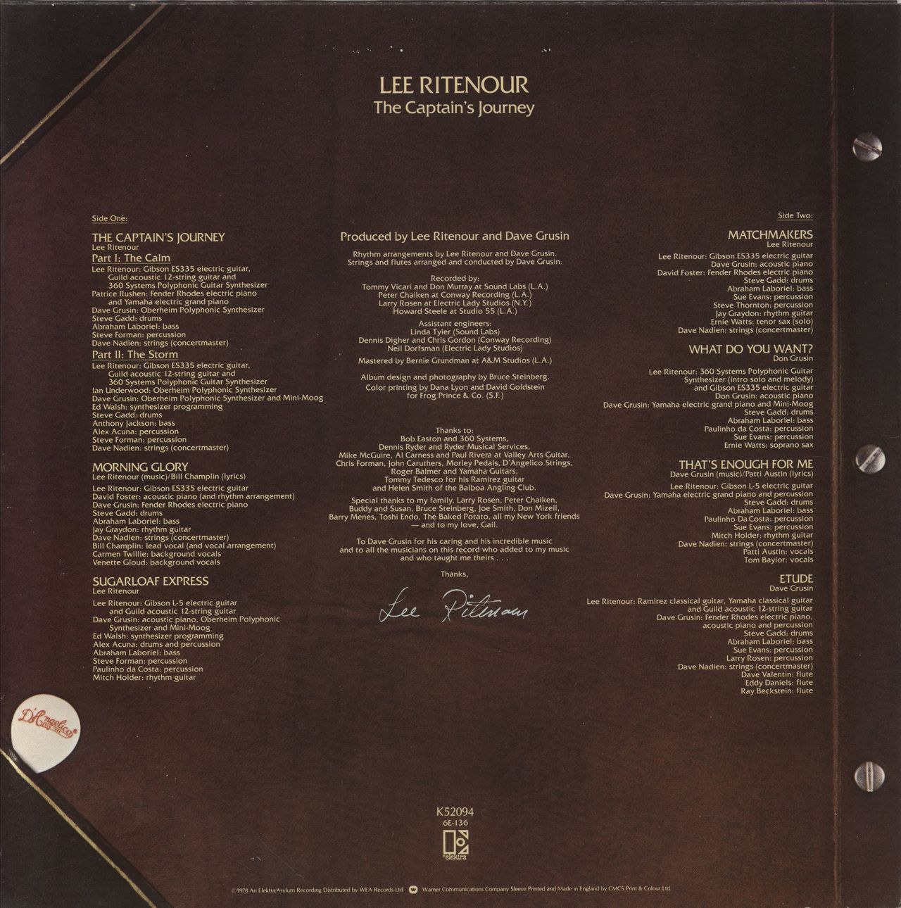 Lee Ritenour The Captain's Journey UK Vinyl LP