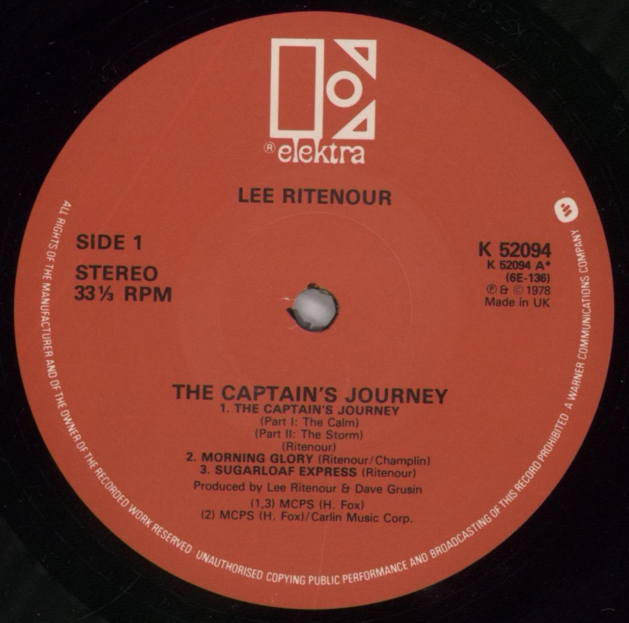Lee Ritenour The Captain's Journey UK Vinyl LP