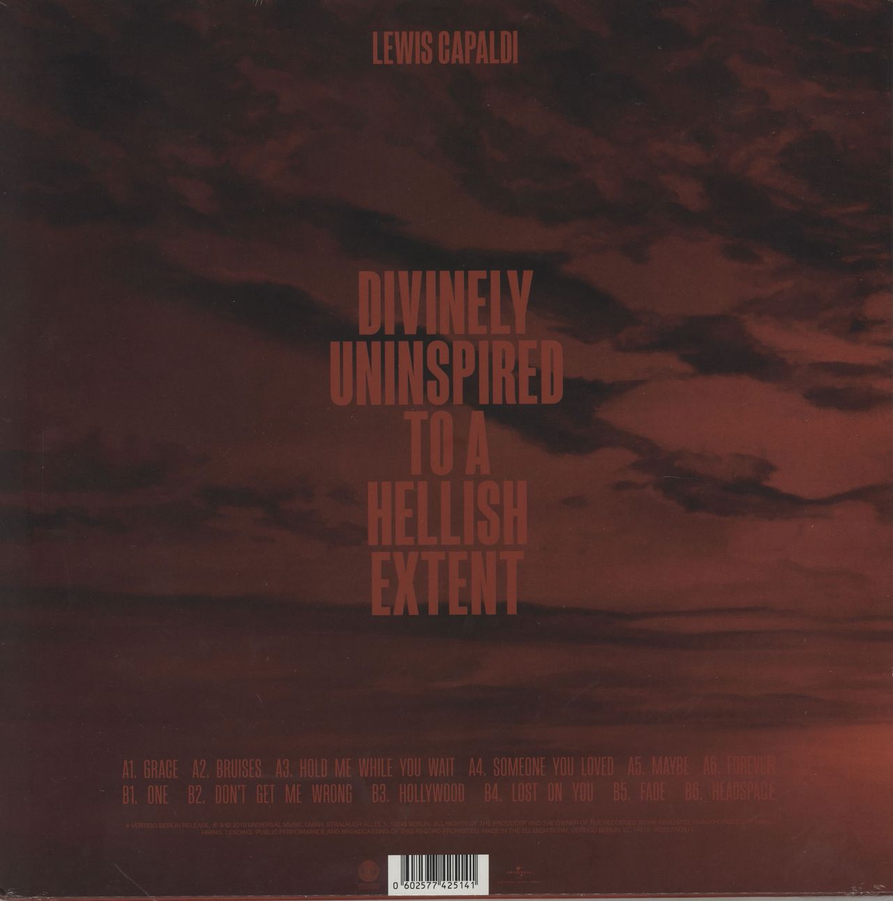Lewis Capaldi Divinely Uninspired To A Hellish Extent - Sealed UK Vinyl LP