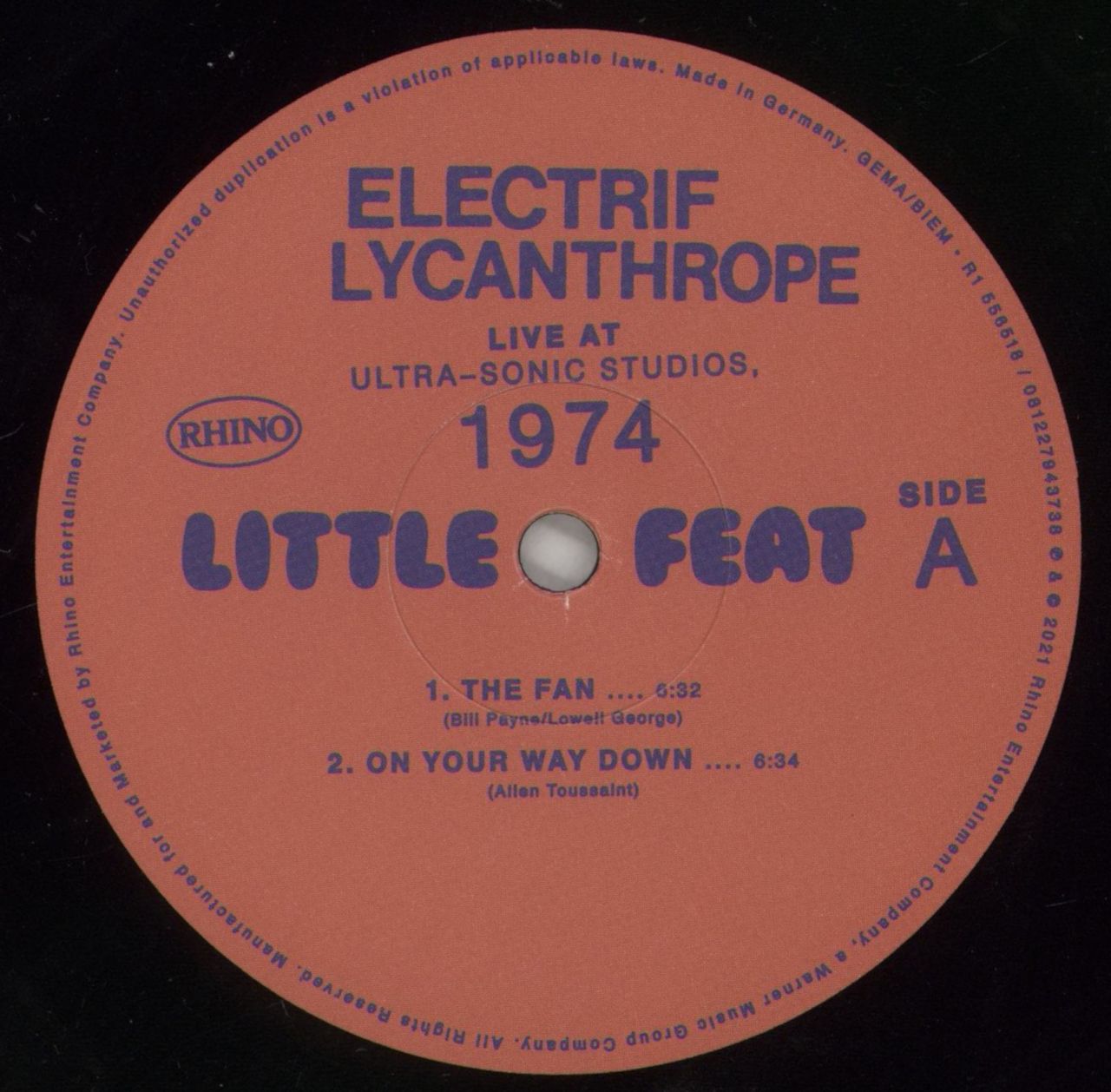 Little Feat Electrif Lycanthrope Live At Ultra-Sonic Studios, 1974 - RSD21 UK 2-LP vinyl set