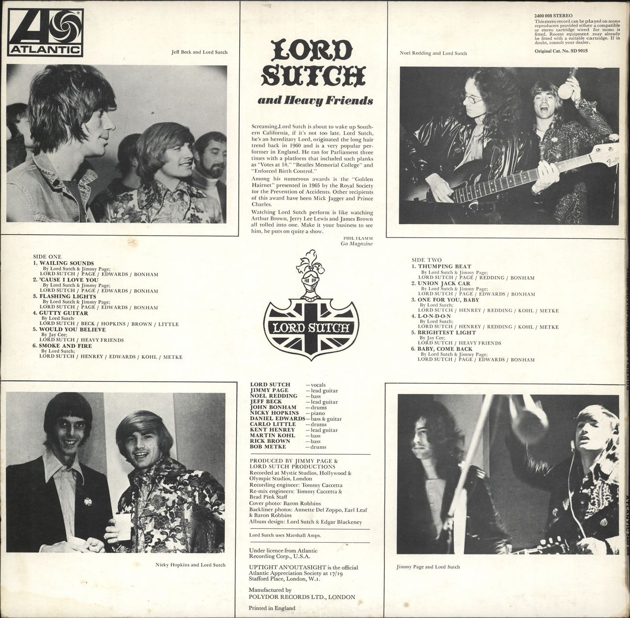 Lord Sutch Lord Sutch And Heavy Friends UK Vinyl LP