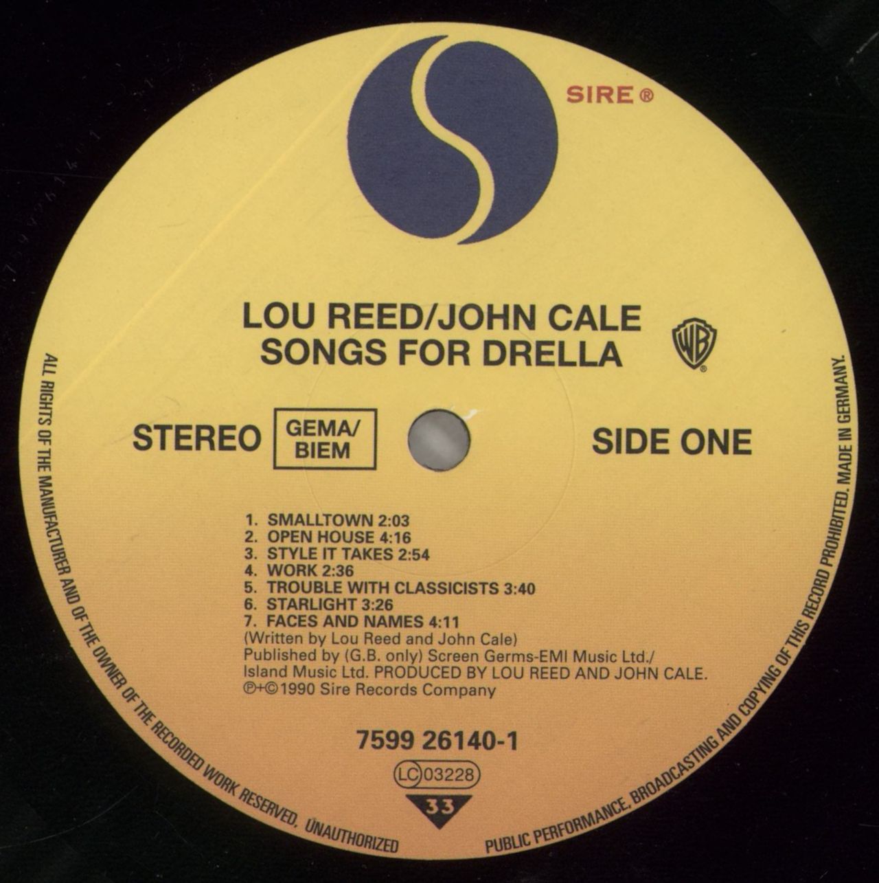 Lou Reed Songs For Drella - 180g UK Vinyl LP