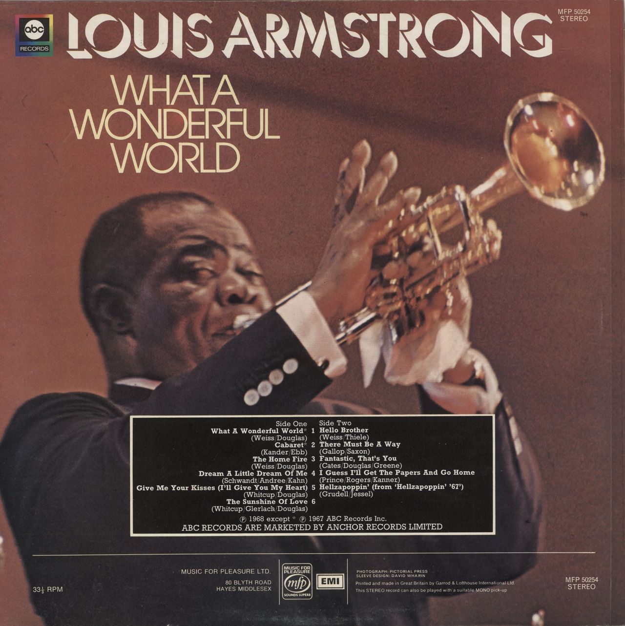 Louis Armstrong What A Wonderful World UK Vinyl LP