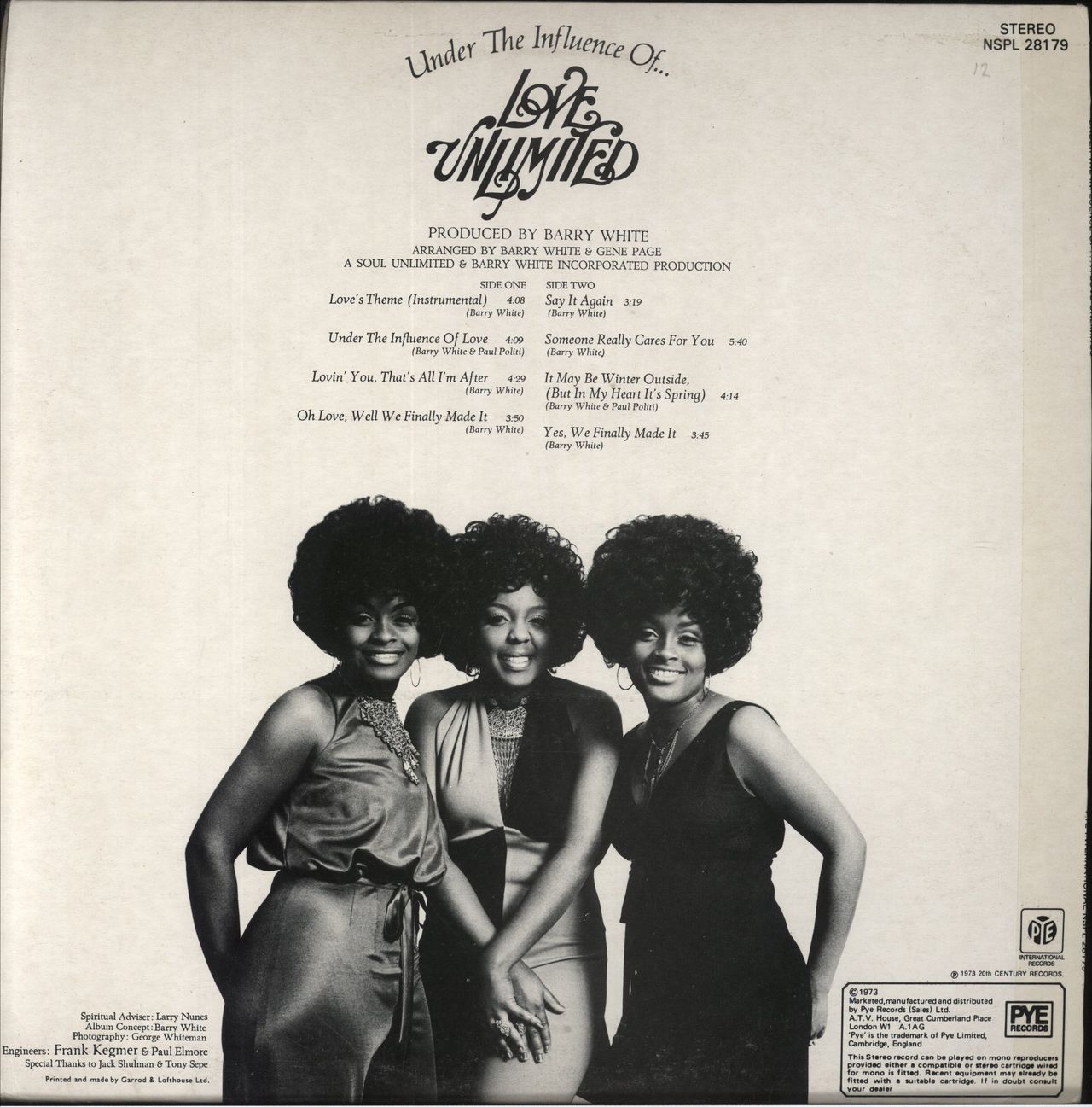 Love Unlimited Orchestra Under The Influence Of Love Unlimited UK Vinyl LP