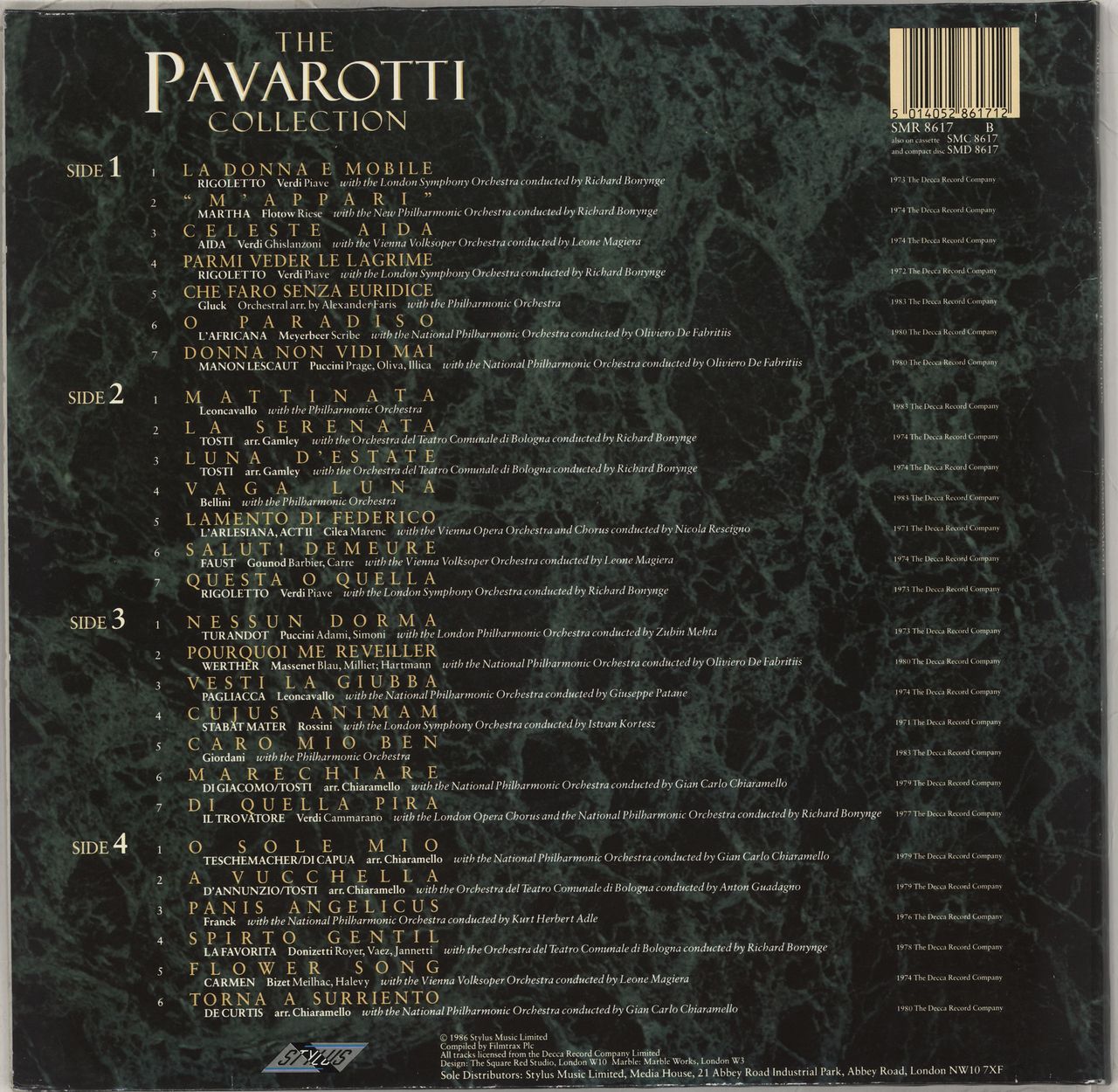 Luciano Pavarotti The Pavarotti Collection UK 2-LP vinyl set