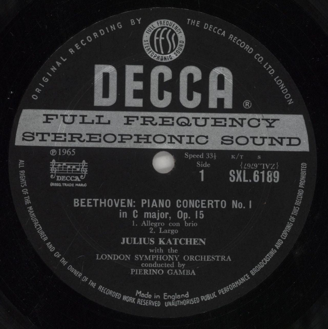 Ludwig Van Beethoven Beethoven: Piano Concerto No. 1 / Choral Fantasia UK Vinyl LP