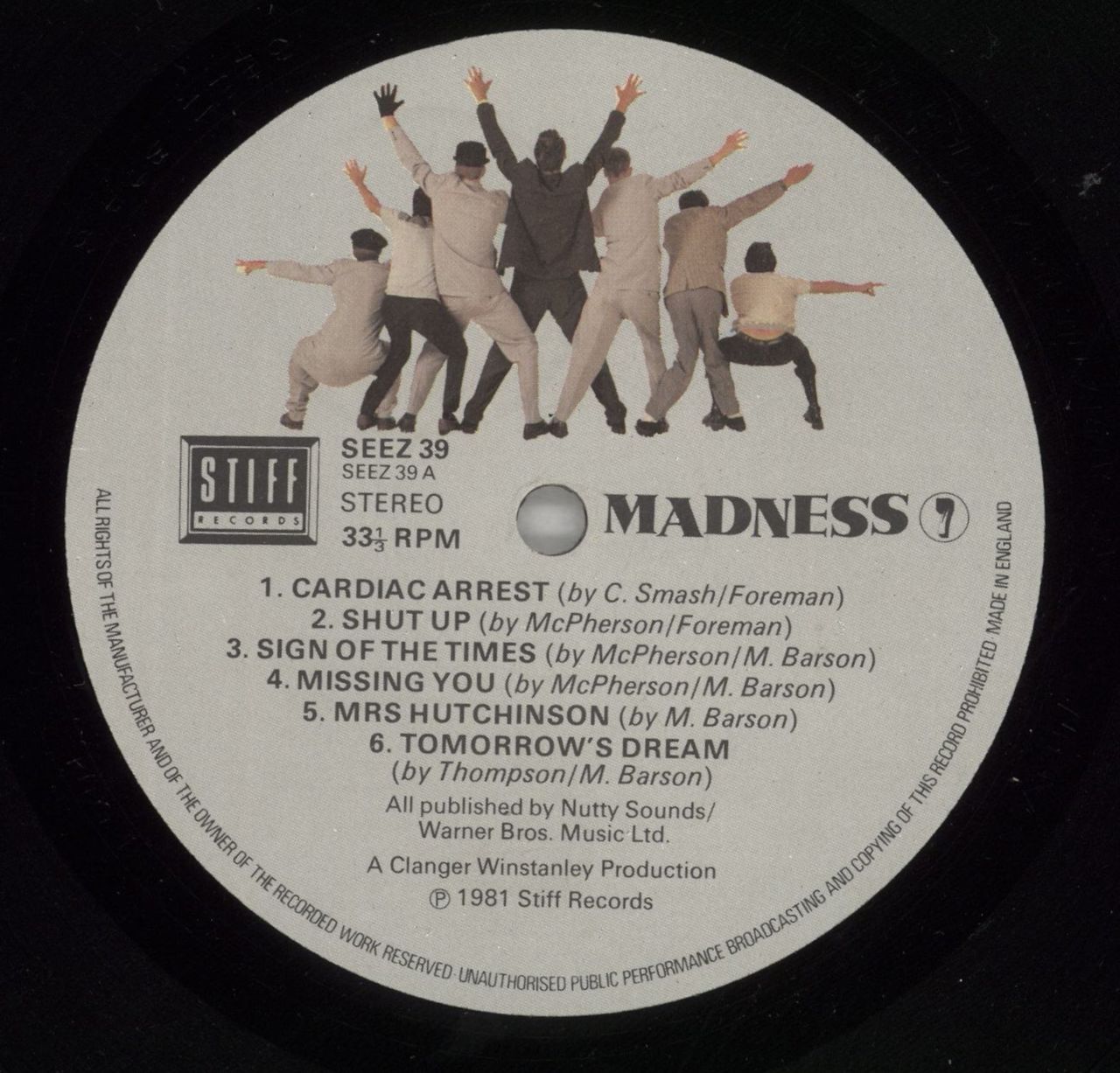 Madness Madness 7 - Autographed UK Vinyl LP
