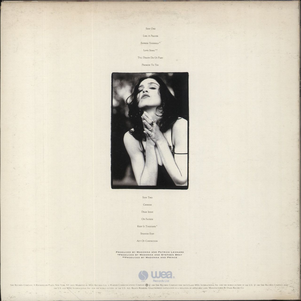 Madonna Like A Prayer Korean Vinyl LP