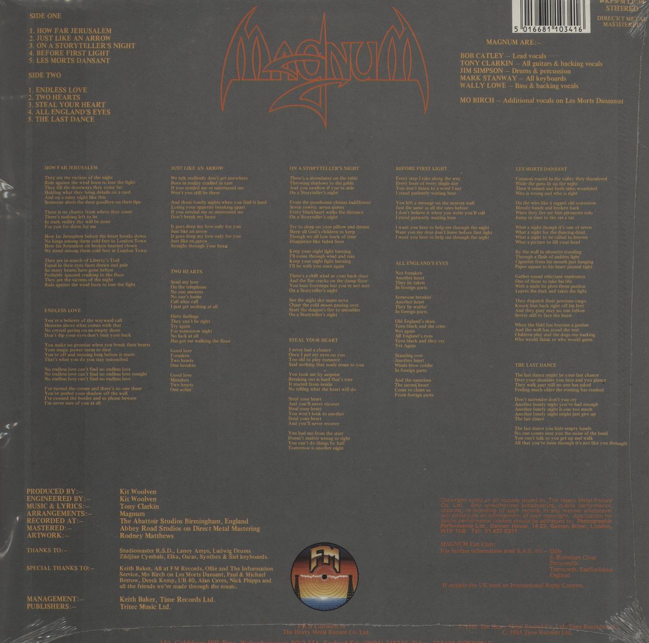 Magnum On A Storyteller's Night - Gold Coloured Vinyl - Sealed UK Vinyl LP