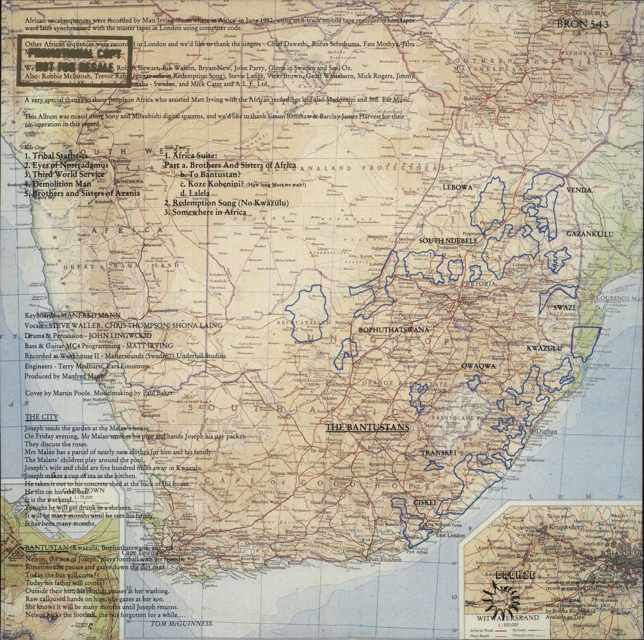 Manfred Mann's Earth Band Somewhere In Afrika - Gold Promo Stamped Sleeve UK Vinyl LP