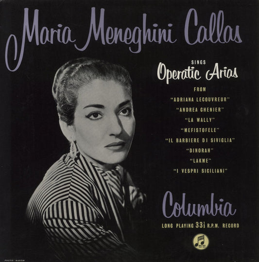 Maria Callas Sings Operatic Arias UK Vinyl LP