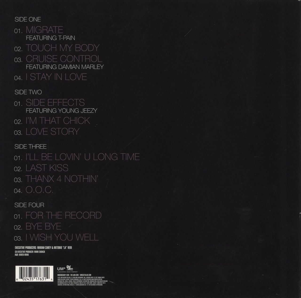 Mariah Carey E=MC² UK 2-LP vinyl set