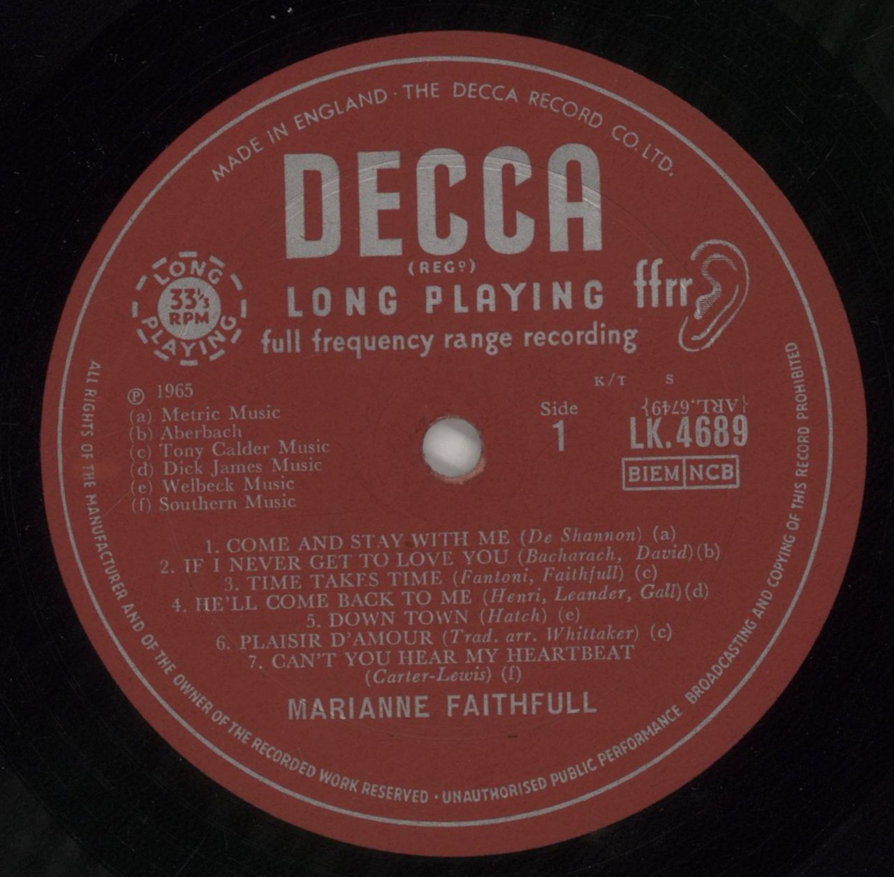 Marianne Faithfull Marianne Faithfull - 1st - VG UK Vinyl LP