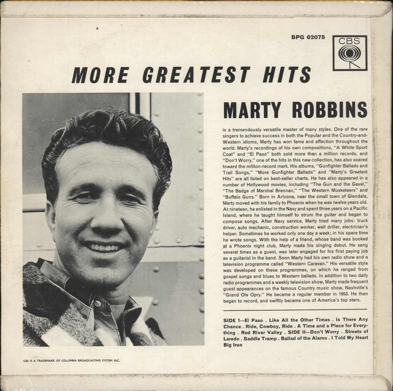 Marty Robbins More Greatest Hits UK Vinyl LP