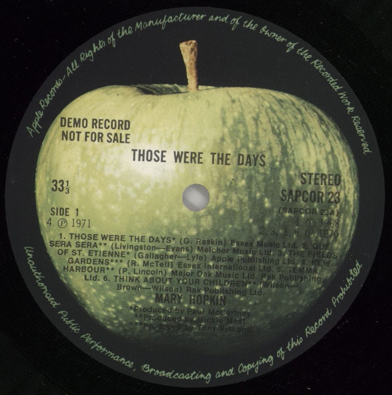 Mary Hopkin Those Were The Days UK Promo Vinyl LP