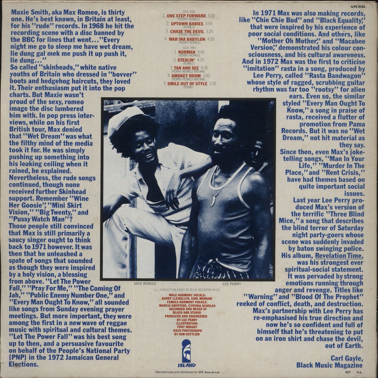 Max Romeo War Ina Babylon - Bubbles Label - EX UK Vinyl LP