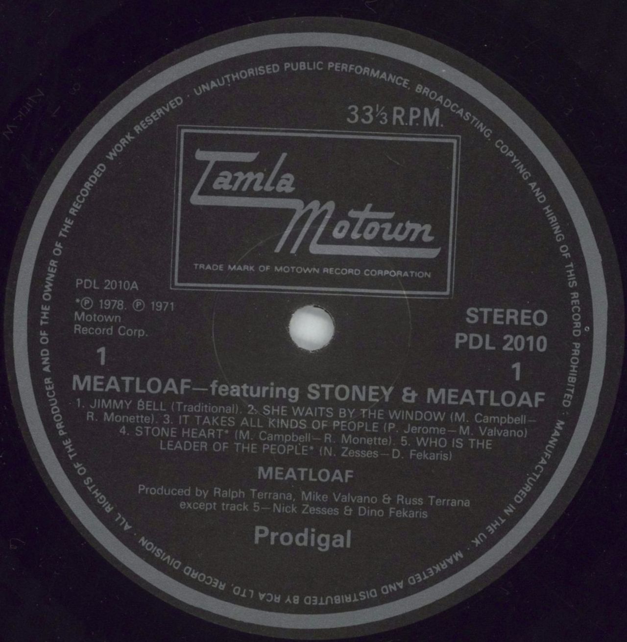 Meat Loaf Featuring Stoney & Meatloaf - 2nd - EX UK Vinyl LP