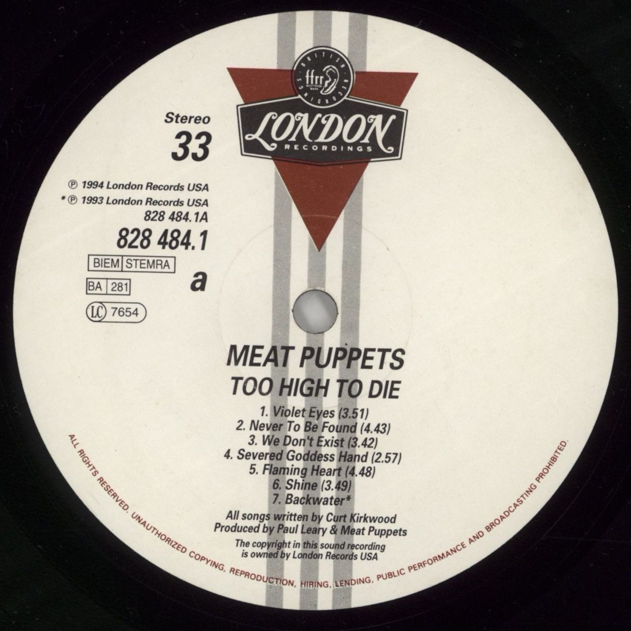 Meat Puppets Too High To Die - VG UK Vinyl LP
