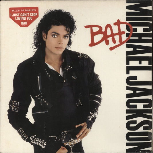 Michael Jackson Bad - Hype stickered sleeve UK Vinyl LP