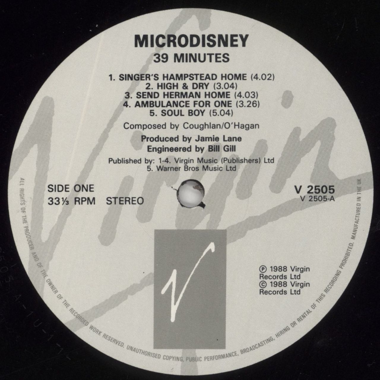 Microdisney 39 Minutes - VG UK Vinyl LP