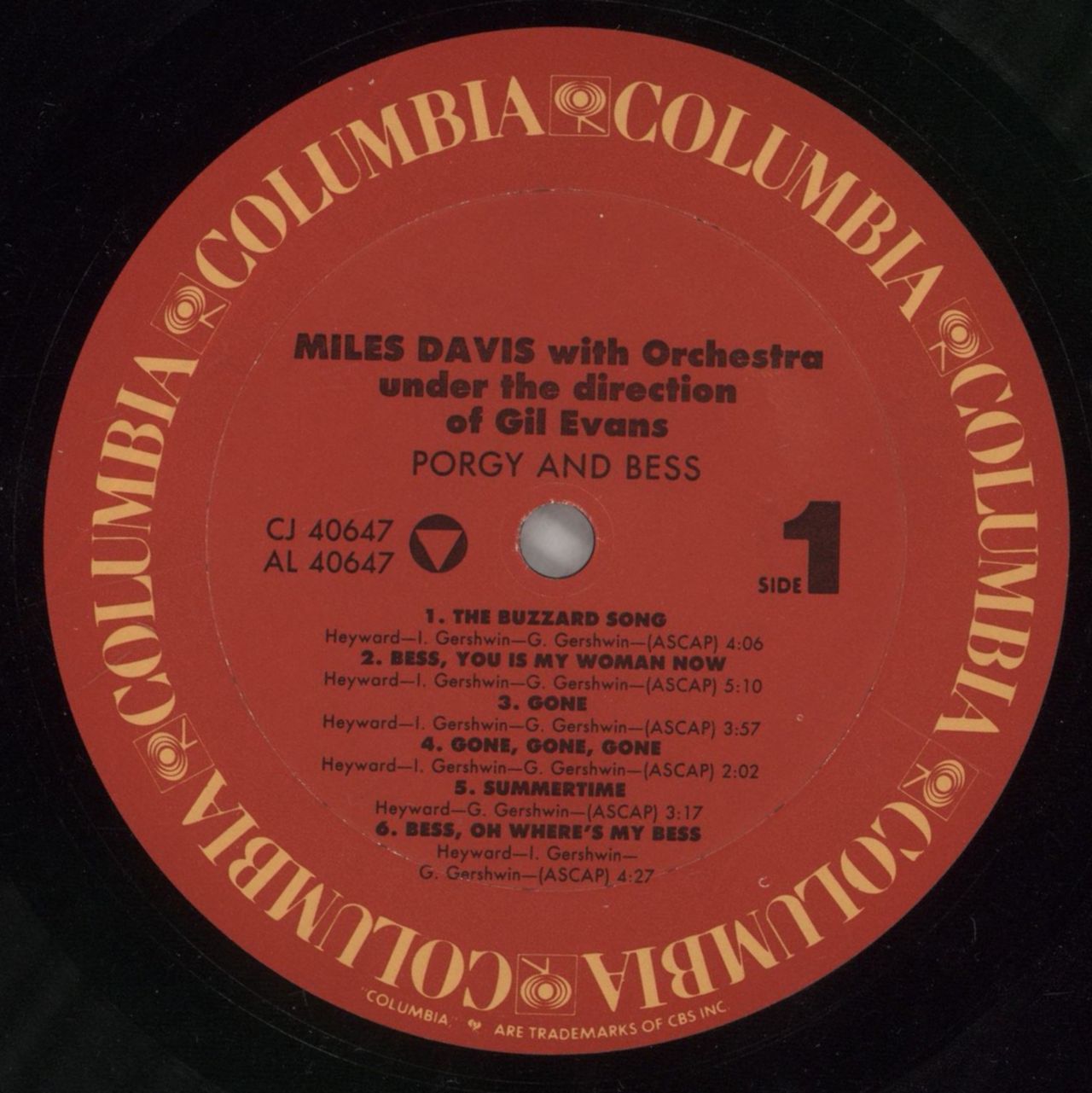 Miles Davis Porgy And Bess US Vinyl LP