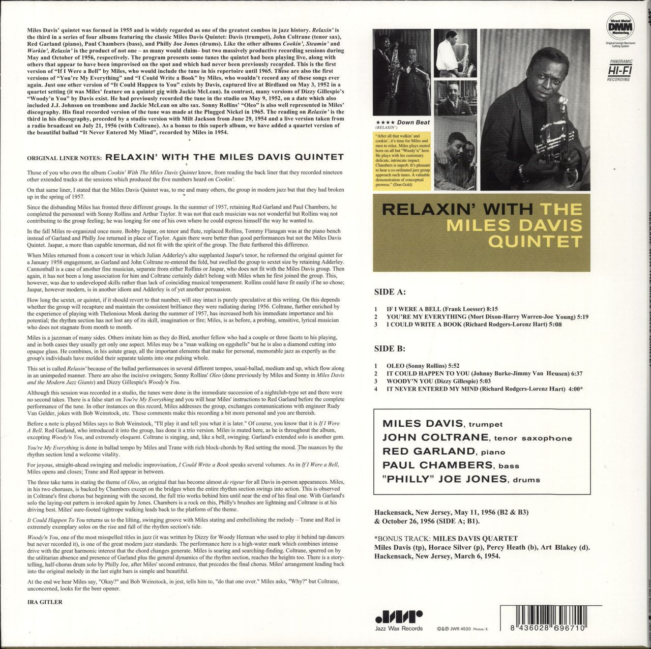 Miles Davis Relaxin' With The Miles Davis Quintet - 180gm Vinyl - Shrink UK Vinyl LP