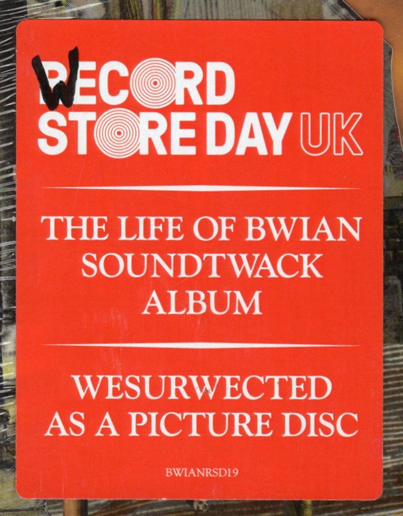 Monty Python Life Of Brian - Sealed UK Picture disc LP