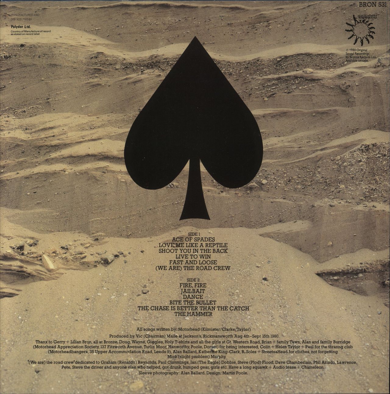 Motorhead Ace Of Spades - Gold Vinyl UK Vinyl LP