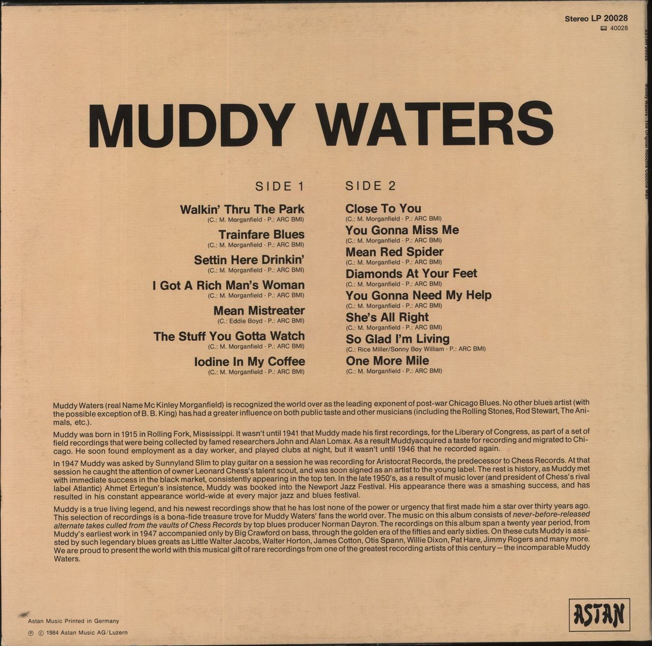Muddy Waters The Original Hoochie Coochie Man German Vinyl LP