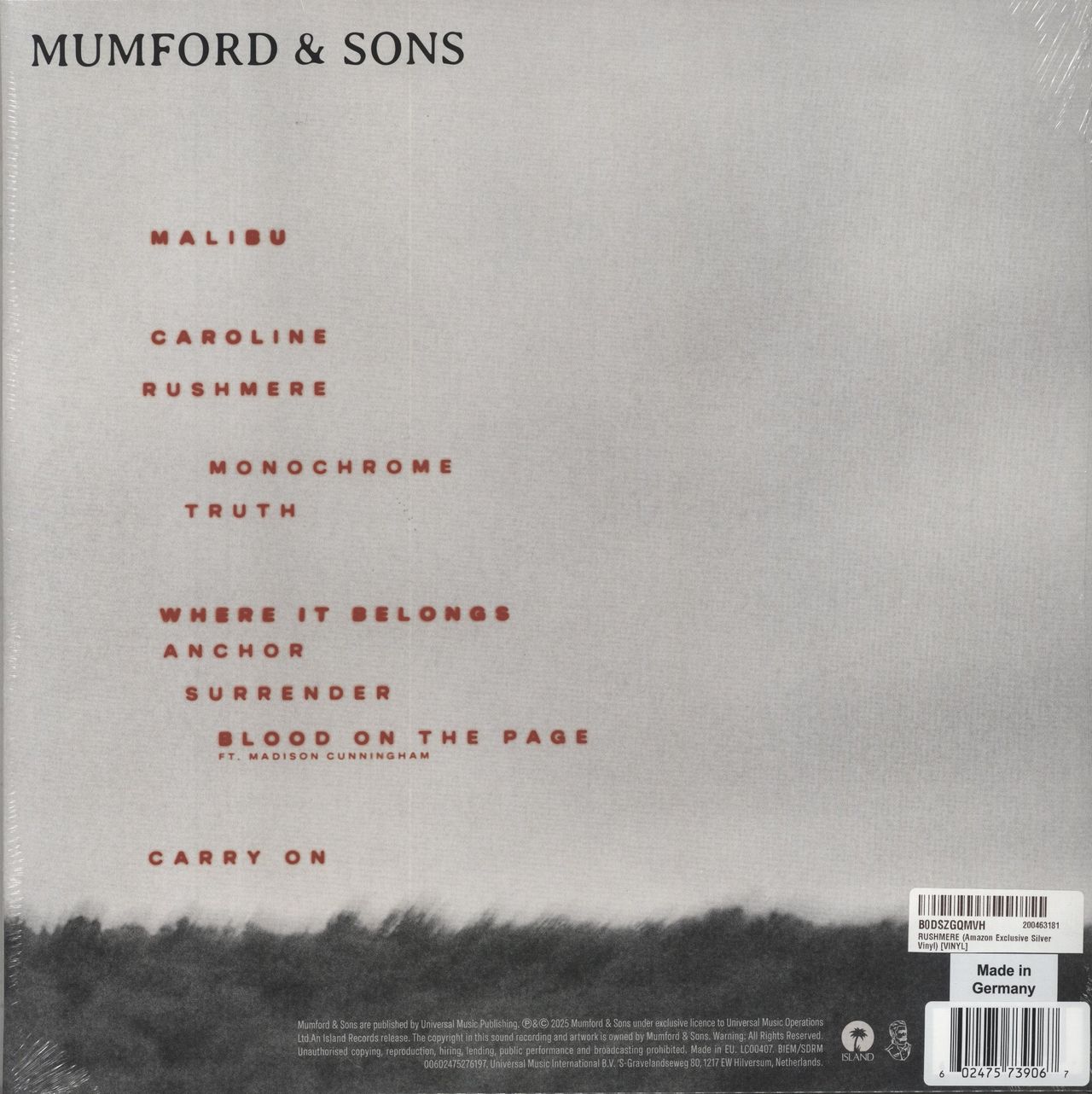Mumford & Sons Rushmere: Amazon exclusive - Silver Vinyl - Sealed UK Vinyl LP
