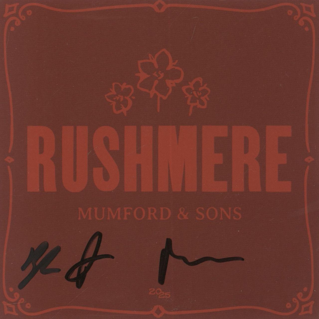 Mumford & Sons Rushmere - Red Spot on Clear Vinyl + Autographed Art Card UK Vinyl LP