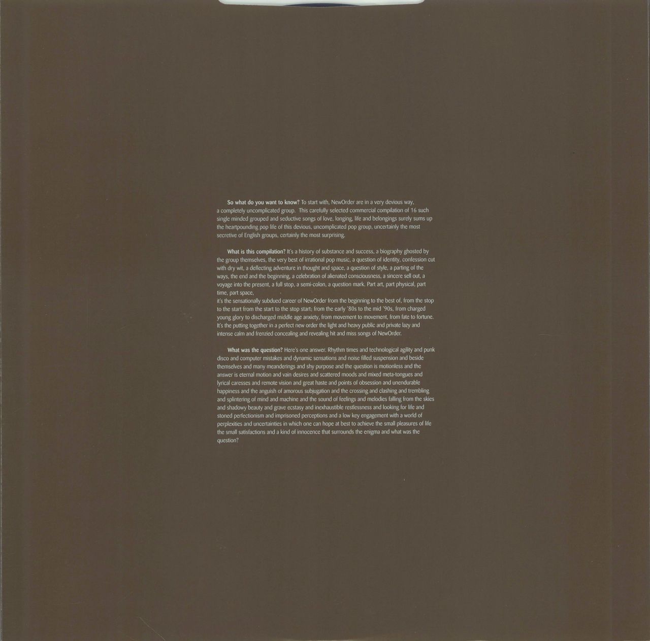 New Order [The Best Of] New Order UK 2-LP vinyl set