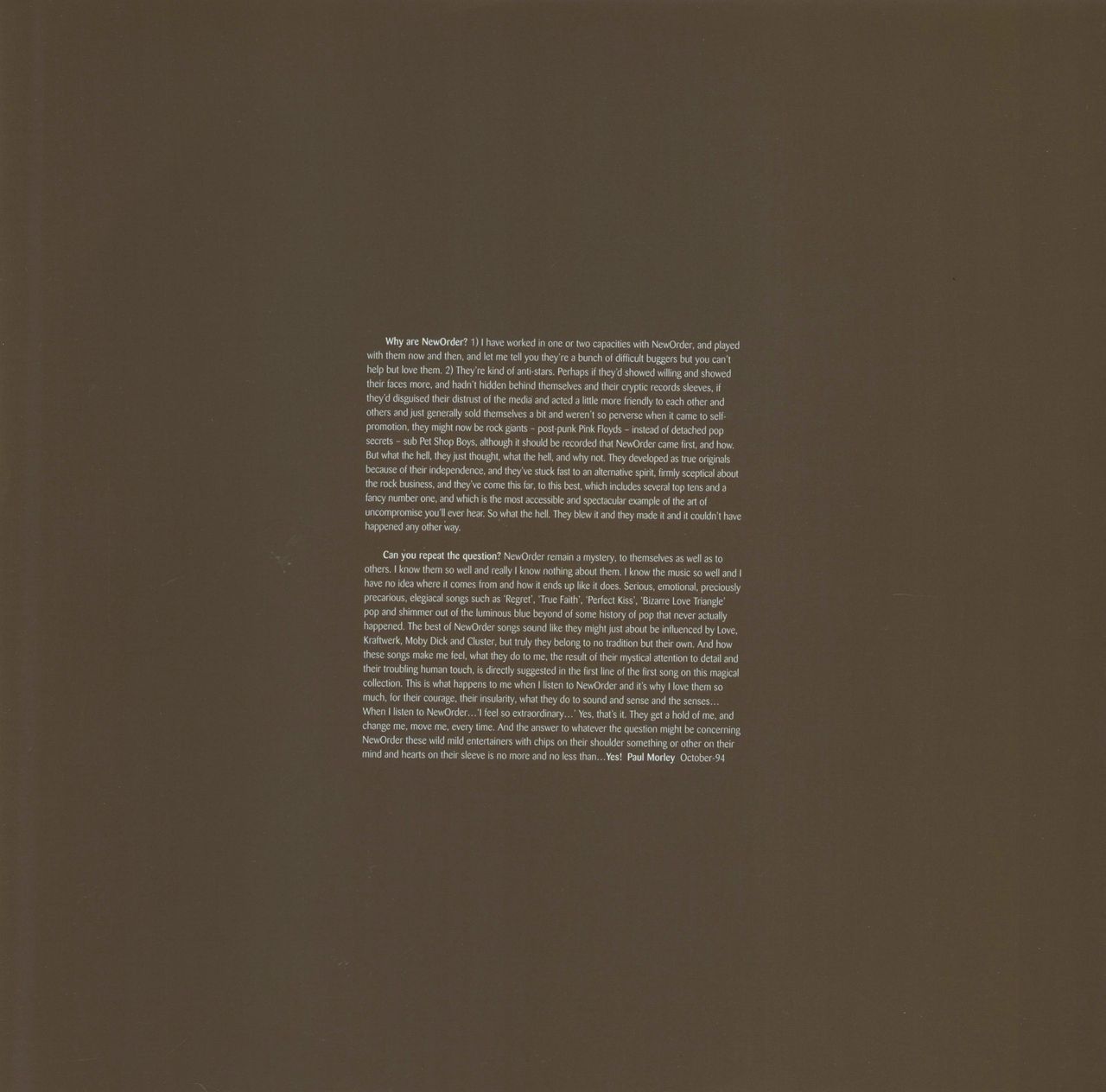 New Order [The Best Of] New Order UK 2-LP vinyl set