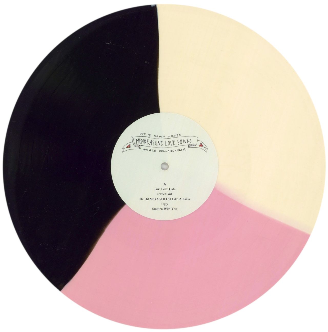 Nicole Dollanganger Ode To Dawn Wiener: Embarrassing Love Songs - Pink/Bone/Black Tri-Color Split Vinyl US Vinyl LP