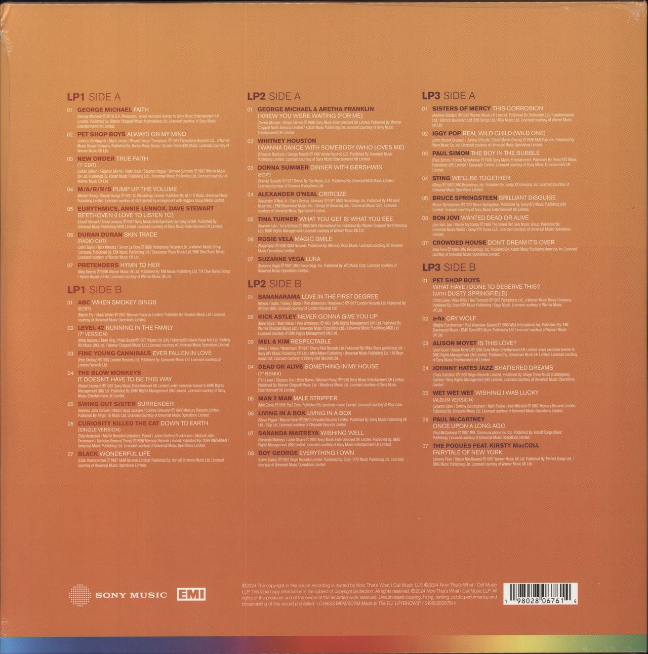 Now That's What I Call Music Now Yearbook '87 - Orange Vinyl - Sealed UK 3-LP vinyl set