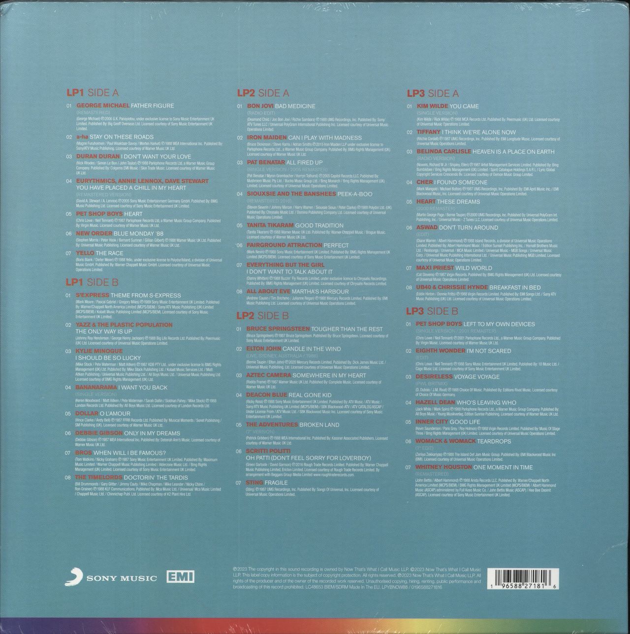Now That's What I Call Music Now Yearbook '88 - Blue Vinyl UK 3-LP vinyl set