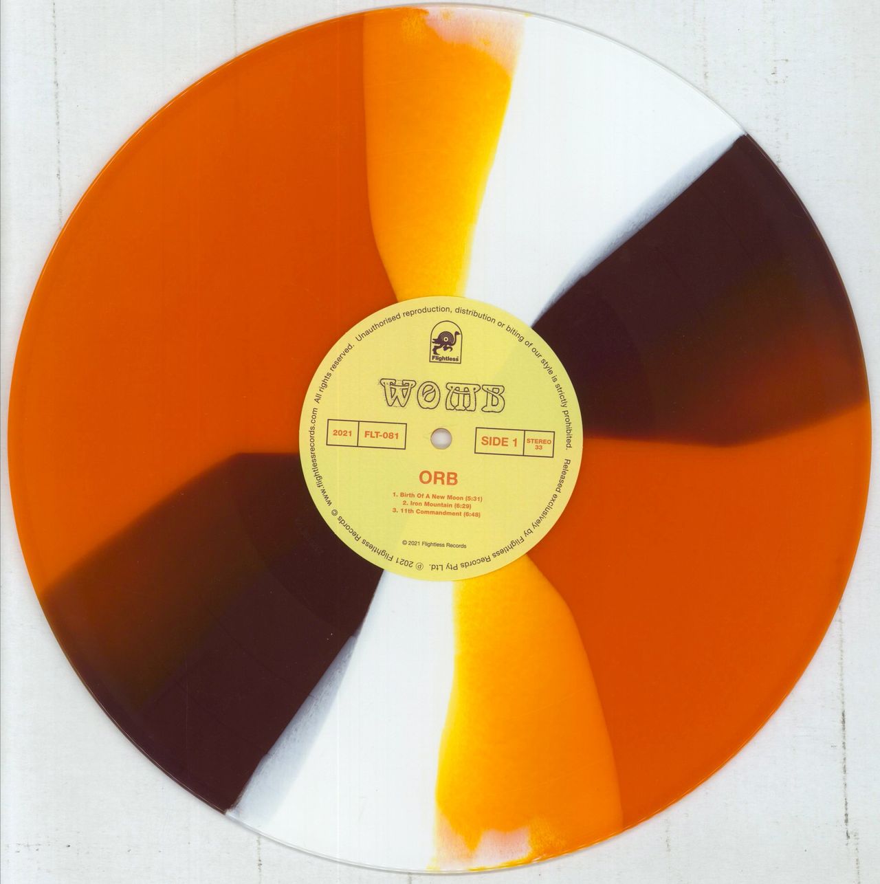 ORB Womb - Orange, Brown & White Twister Wax Vinyl Australian Vinyl LP