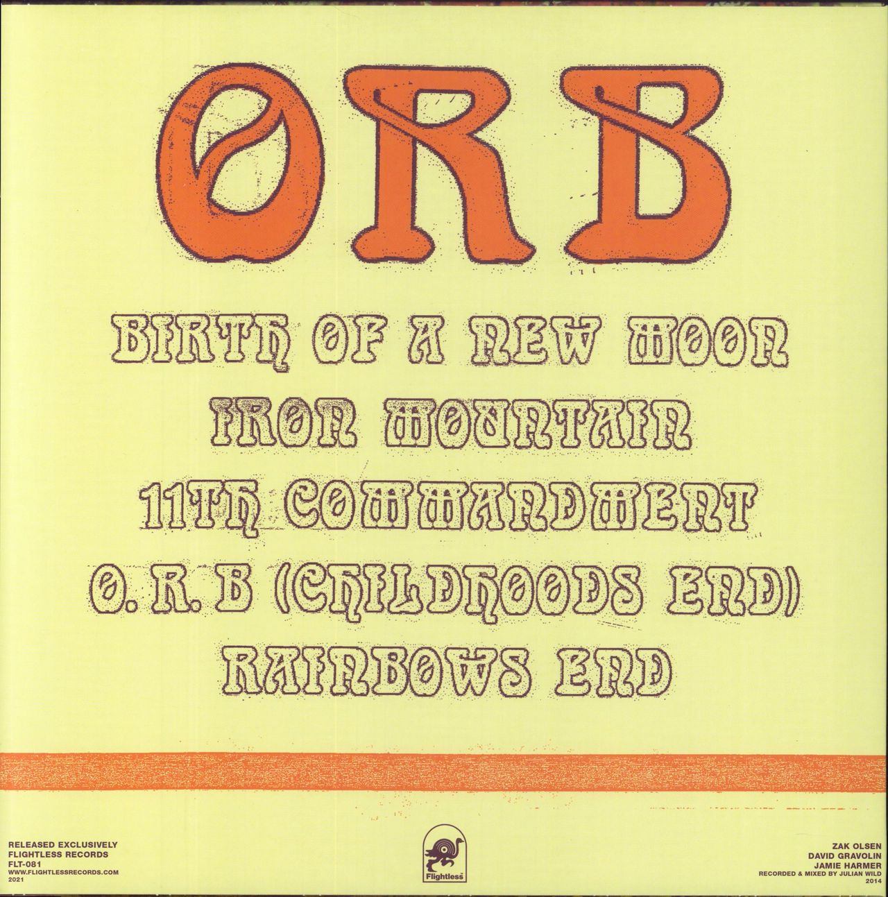 ORB Womb - Orange, Brown & White Twister Wax Vinyl Australian Vinyl LP