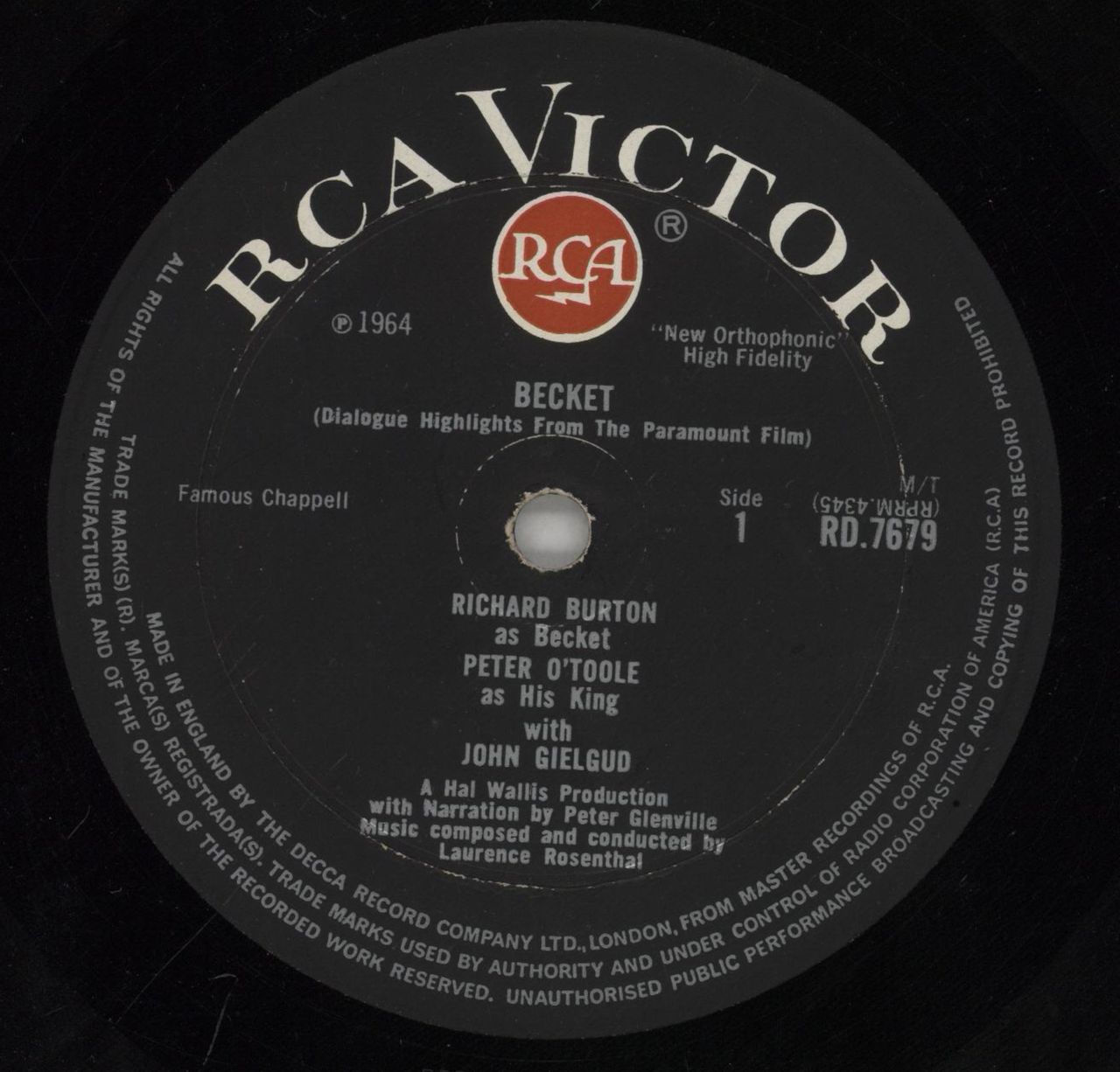Original Soundtrack Becket UK Vinyl LP