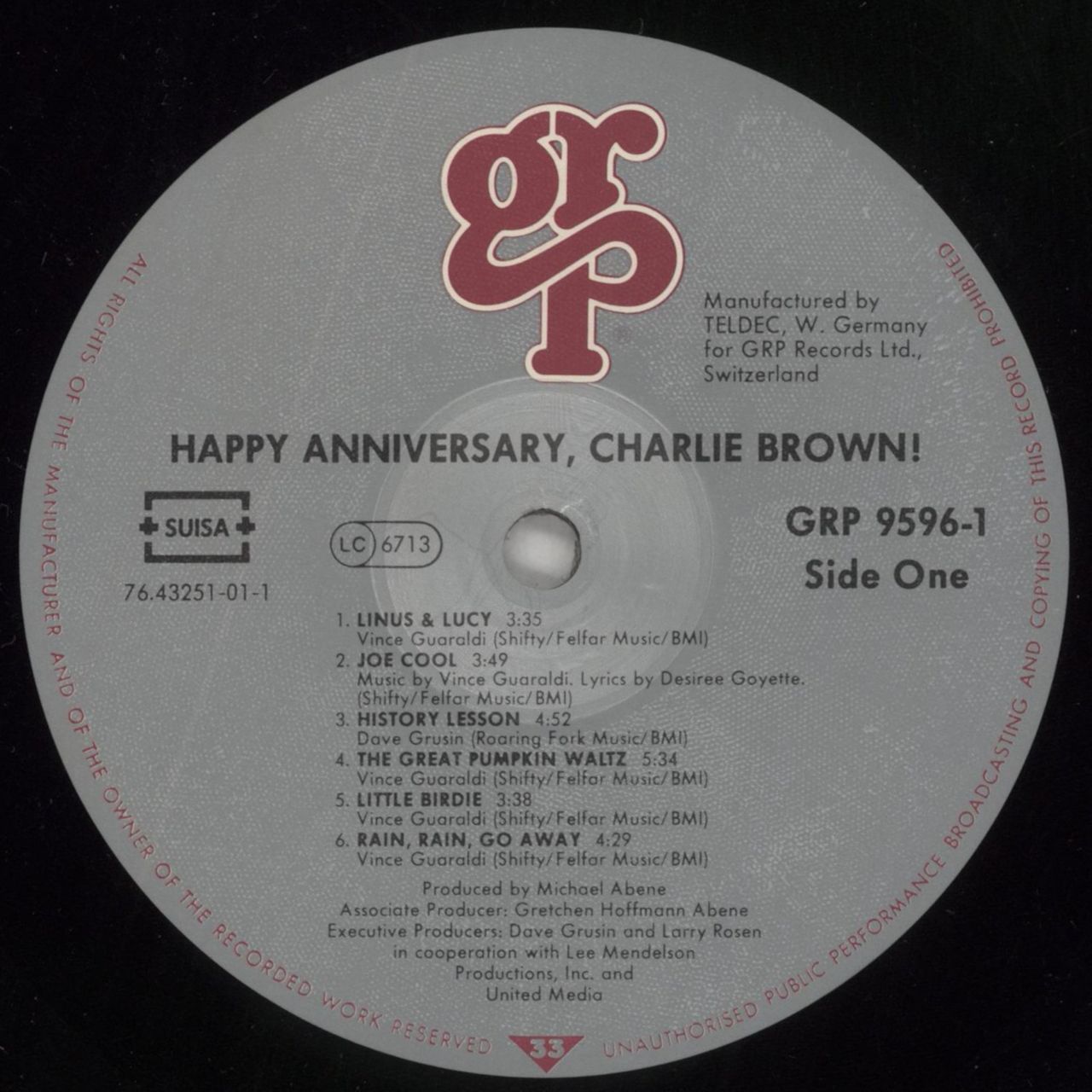 Original Soundtrack Happy Anniversary, Charlie Brown! German Vinyl LP